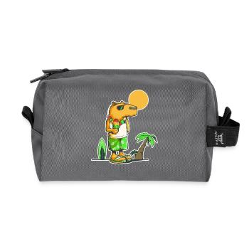 Capybara at the beach - Recycled Toiletry Zip Bag - anthracite - Front