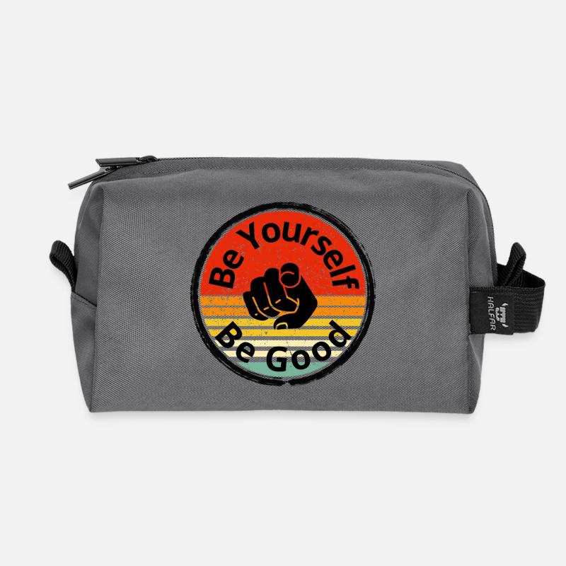 Be Good Retro-T-Shirt - Recycelte Kulturtasche - Anthrazit