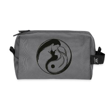 Yin Yang, Male and Female Energy in Balance - Recycled Toiletry Zip Bag - anthracite - Front