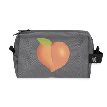 Peach with Leaf - Recycled Toiletry Zip Bag - anthracite - Front