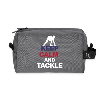 KEEP CALM AND TACKLE! FOOTBALL FAN US EVENT - Recycled Toiletry Zip Bag - anthracite - Front