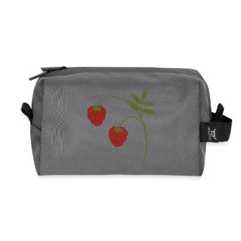Framboises - Trousse de toilette en tissu recyclé - anthracite - Devant