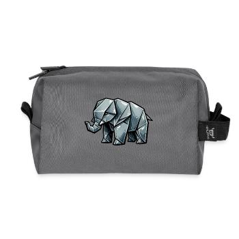 Origami Elefant Metallisch - Recycelte Kulturtasche - Anthrazit - Vorne