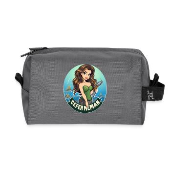 Sea Heroine Badge Motif - Recycled Toiletry Zip Bag - anthracite - Front