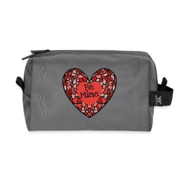 Be Mine Intricate Heart Mosaik - Recycelte Kulturtasche - Anthrazit - Vorne