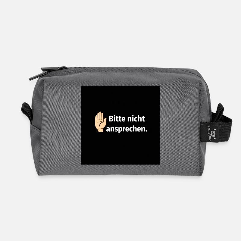 Bitte nicht ansprechen Grenzsignal - Recycelte Kulturtasche - Anthrazit