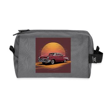 Sunset Drive Classic Car - Recycelte Kulturtasche - Anthrazit - Vorne