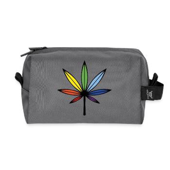 Cannabis / Marihuana / Hanf (Outline / Rainbow) - Recycelte Kulturtasche - Anthrazit - Vorne