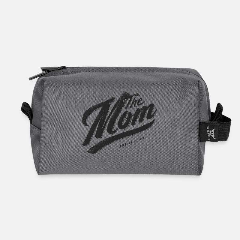 The Mom The Legend Vintage Script - Recycled Toiletry Zip Bag - anthracite
