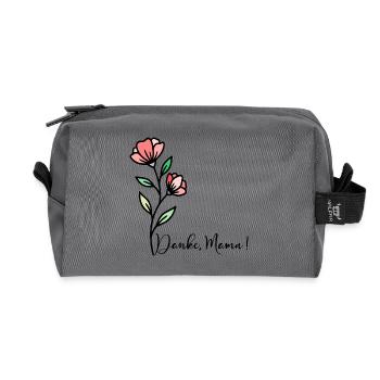 Fleurs de la fête des mères Merci Maman - Trousse de toilette en tissu recyclé - anthracite - Devant