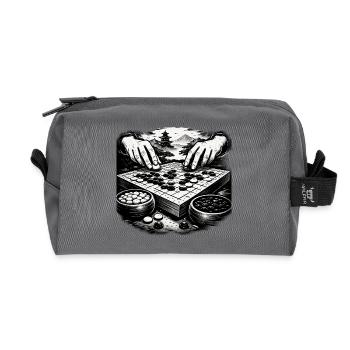 Go Board Game – Zen Strategy Illustration - Recycled Toiletry Zip Bag - anthracite - Front