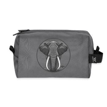 Elephantenkopf Circle Grafik - Recycelte Kulturtasche - Anthrazit - Vorne