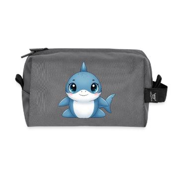 Blue Shark Cuddle Friend - Recycled Toiletry Zip Bag - anthracite - Front