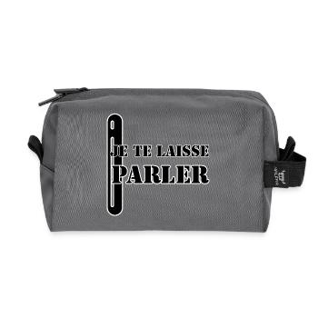 I'LL LET YOU SPEAK. - Recycled Toiletry Zip Bag - anthracite - Front