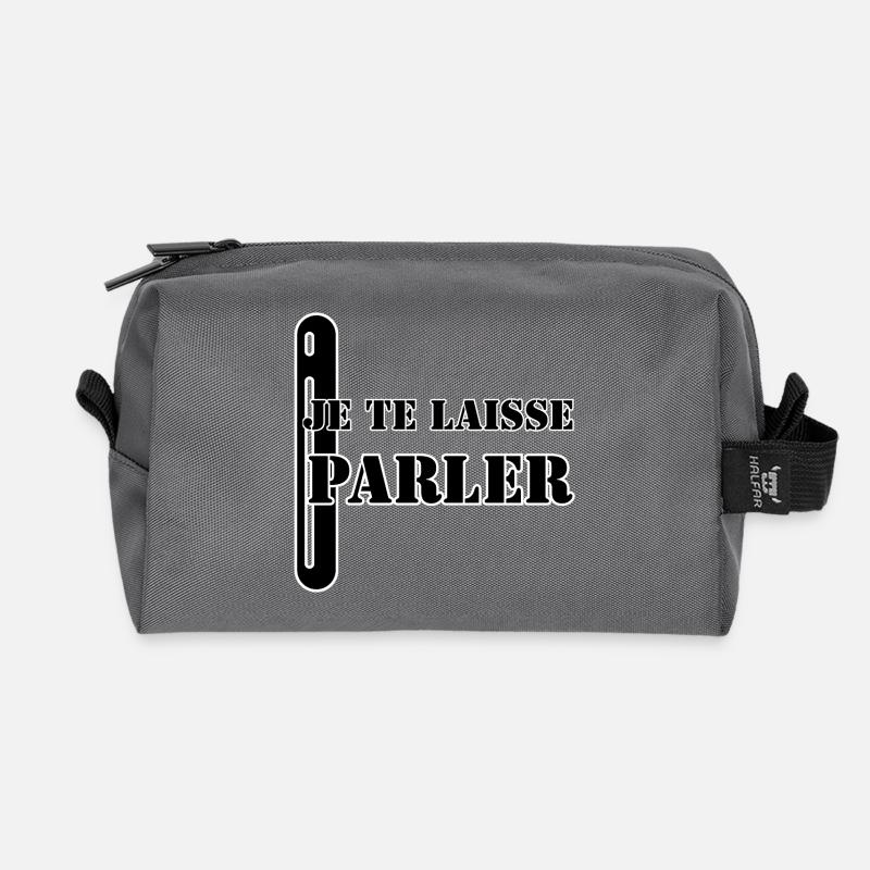 I'LL LET YOU SPEAK. - Recycled Toiletry Zip Bag - anthracite