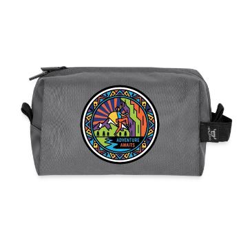 Climbing Adventure Mountains Climbing Wall Motif - Recycled Toiletry Zip Bag - anthracite - Front