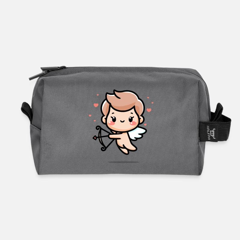Süßer Amor-Engel - Recycelte Kulturtasche - Anthrazit