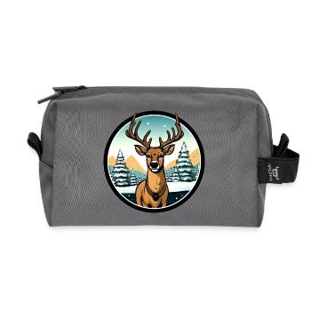 Fans de cerfs - Trousse de toilette en tissu recyclé - anthracite - Devant