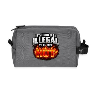 It Should Be Illegal to Be This Hot - Recycled Toiletry Zip Bag - anthracite - Front