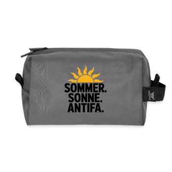 Sommer Sonne Antifa - Antifascist Tee - Recycled Toiletry Zip Bag - anthracite - Front
