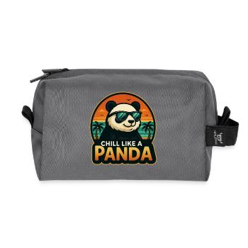 Chill wie ein Panda - Recycelte Kulturtasche - Anthrazit - Vorne