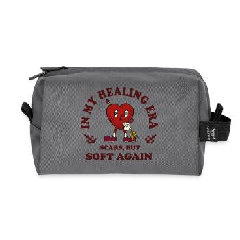 Heart Healing Era Scars Gently - Recycled Toiletry Zip Bag - anthracite - Front