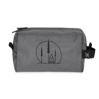 Forest Campfire Silhouette Nature Gift Idea - Recycled Toiletry Zip Bag - anthracite - Front