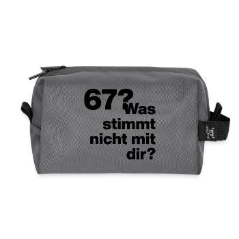  67?? SIX SEVEN! WAS STIMMT NICHT MIT DIR?! GEIL - Recycelte Kulturtasche - Anthrazit - Vorne