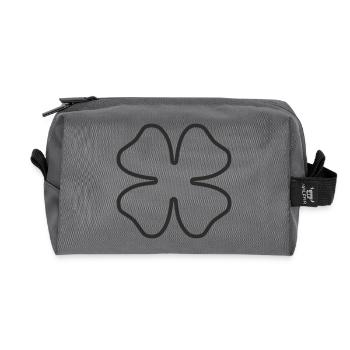 Shamrock Lucky Charm – Minimalist Design - Recycled Toiletry Zip Bag - anthracite - Front