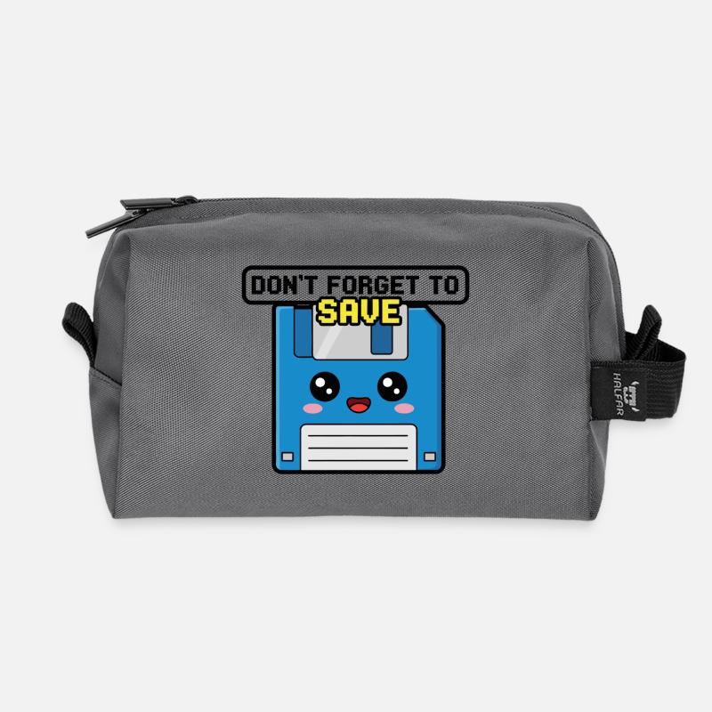Dont Forget To Save - Recycled Toiletry Zip Bag - anthracite