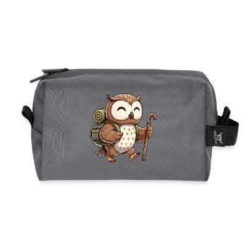 Niedliche Wander-Eulen-Vogel-Trekkingkunst - Recycelte Kulturtasche - Anthrazit - Vorne