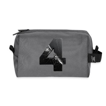 Broken Four Patterns - Recycled Toiletry Zip Bag - anthracite - Front