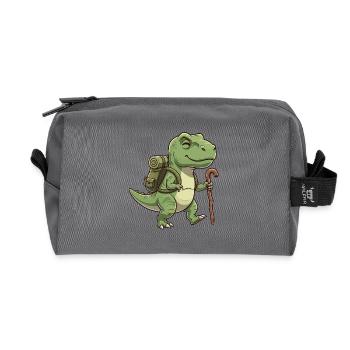 Niedliche Wanderung T-Rex Dinosaurier-Trekkingkunst - Recycelte Kulturtasche - Anthrazit - Vorne