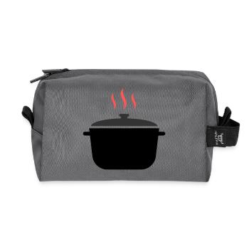 Cooking Pot Steam Cooking - Recycled Toiletry Zip Bag - anthracite - Front