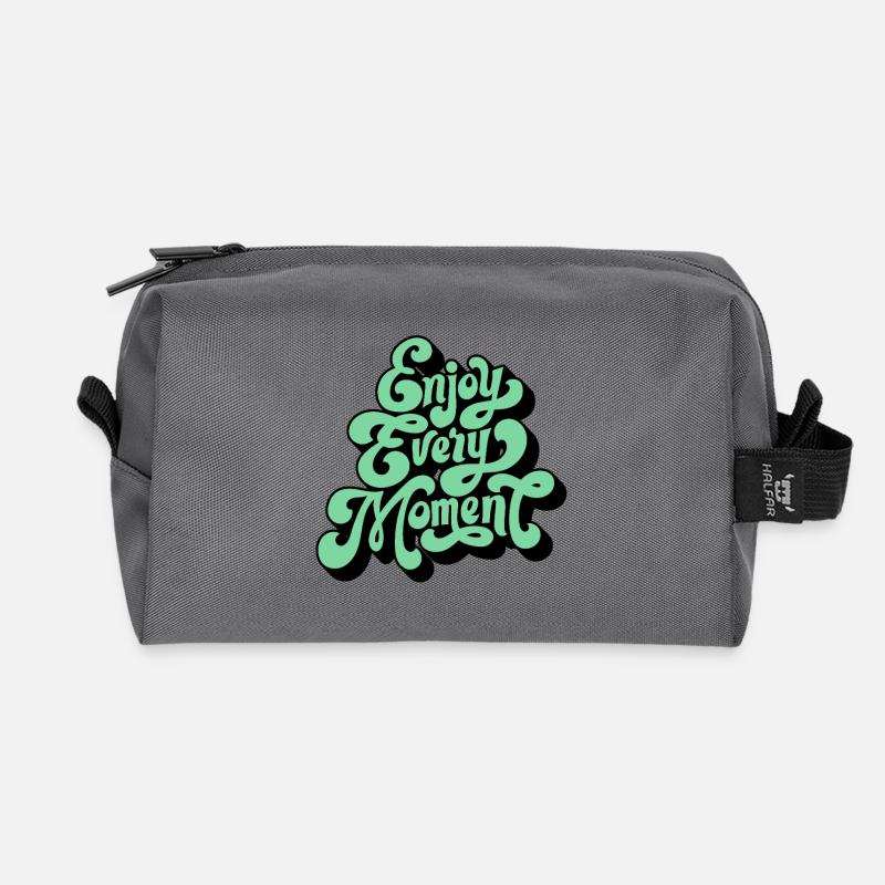 Genieße Jeden Moment - Recycelte Kulturtasche - Anthrazit