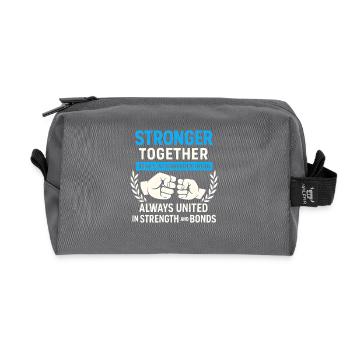 Plus forts ensemble – Alliance de la Force - Trousse de toilette en tissu recyclé - anthracite - Devant