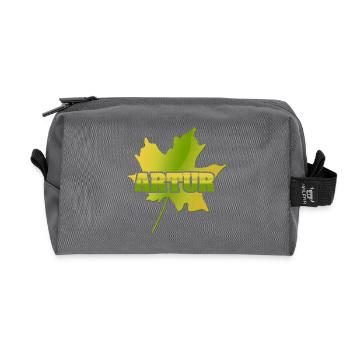 Artur feuille d’érable - Trousse de toilette en tissu recyclé - anthracite - Devant