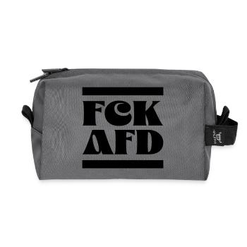 FCK AfD - Recycled Toiletry Zip Bag - anthracite - Front