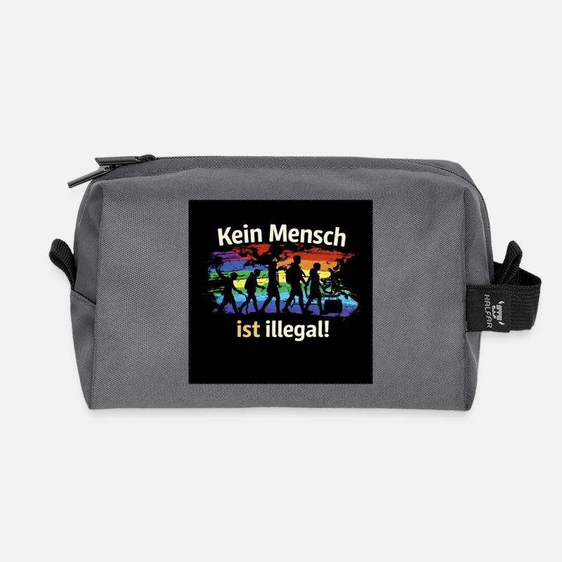 Kein Mensch ist illegal - Recycelte Kulturtasche - Anthrazit