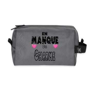 In Need of Charm - Recycled Toiletry Zip Bag - anthracite - Front