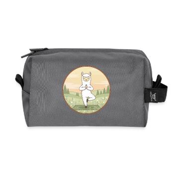 Yoga Llama Alpaca macht Baumpose - Recycelte Kulturtasche - Anthrazit - Vorne
