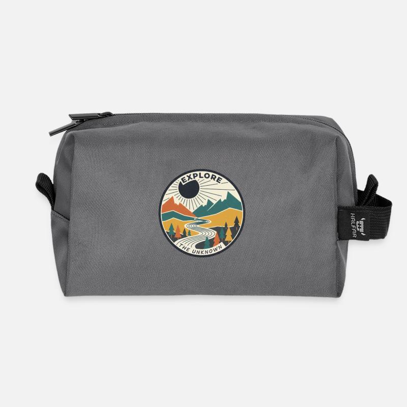 Expedition into the unknown - Recycled Toiletry Zip Bag - anthracite