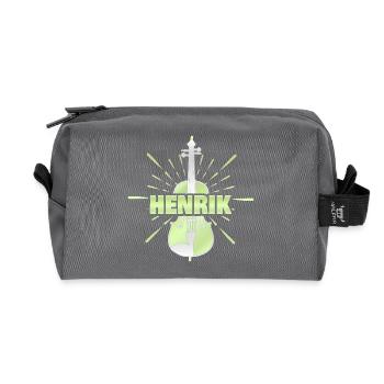 h - Recycled Toiletry Zip Bag - anthracite - Front