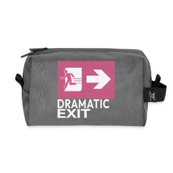 Dramatic Exit Funny Statement Minimal Grafik - Recycelte Kulturtasche - Anthrazit - Vorne