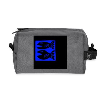 FISH. FISHING. SEA. OCEAN. STAR. HOLIDAYS - Recycled Toiletry Zip Bag - anthracite - Front