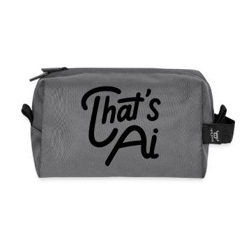 That's AI Handwritten Typography - Recycled Toiletry Zip Bag - anthracite - Front