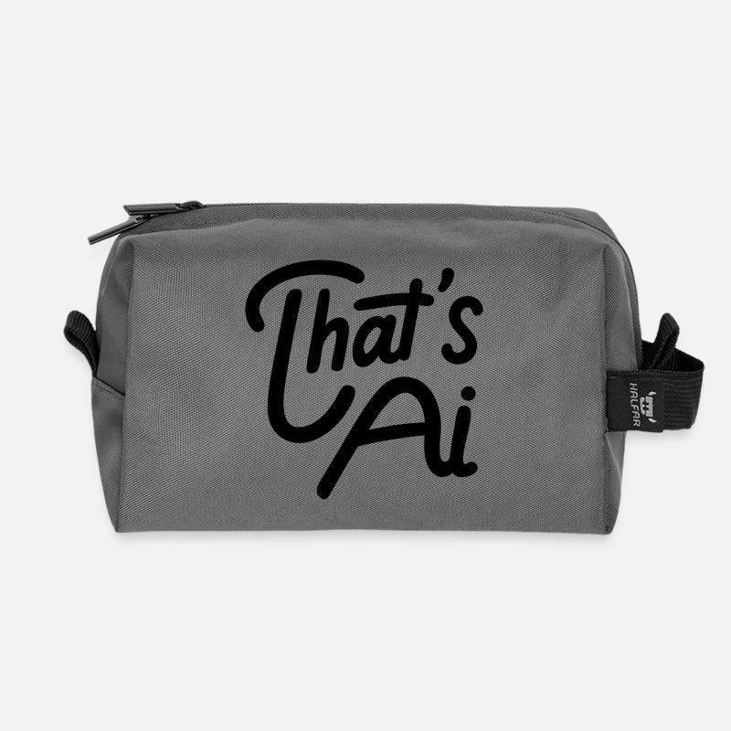 C’est la typographie manuscrite par IA - Trousse de toilette en tissu recyclé - anthracite