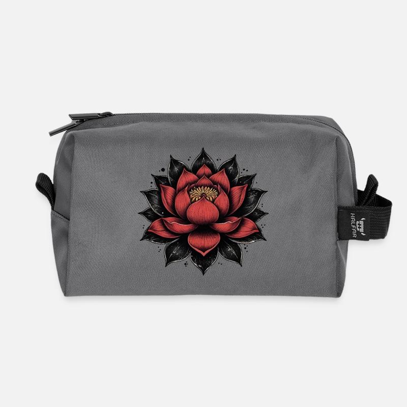 Blütenblätter der Lotusblüte - Recycelte Kulturtasche - Anthrazit