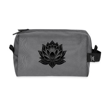 Lotus flower - Recycled Toiletry Zip Bag - anthracite - Front