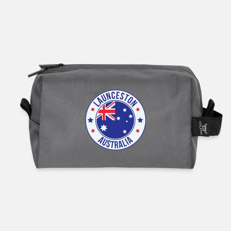 Launceston Australien-Emblem - Recycelte Kulturtasche - Anthrazit